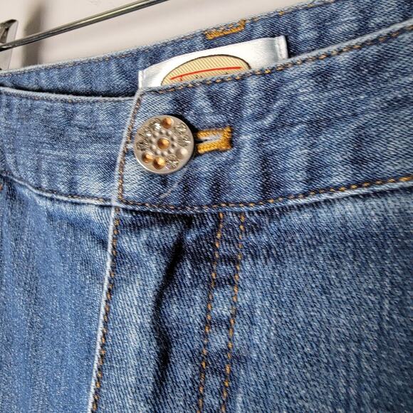 Talbots Petites Women’s Jeans Sz 12P Bootcut Rhinestone Button & Pockets Sparkle - Picture 5 of 10